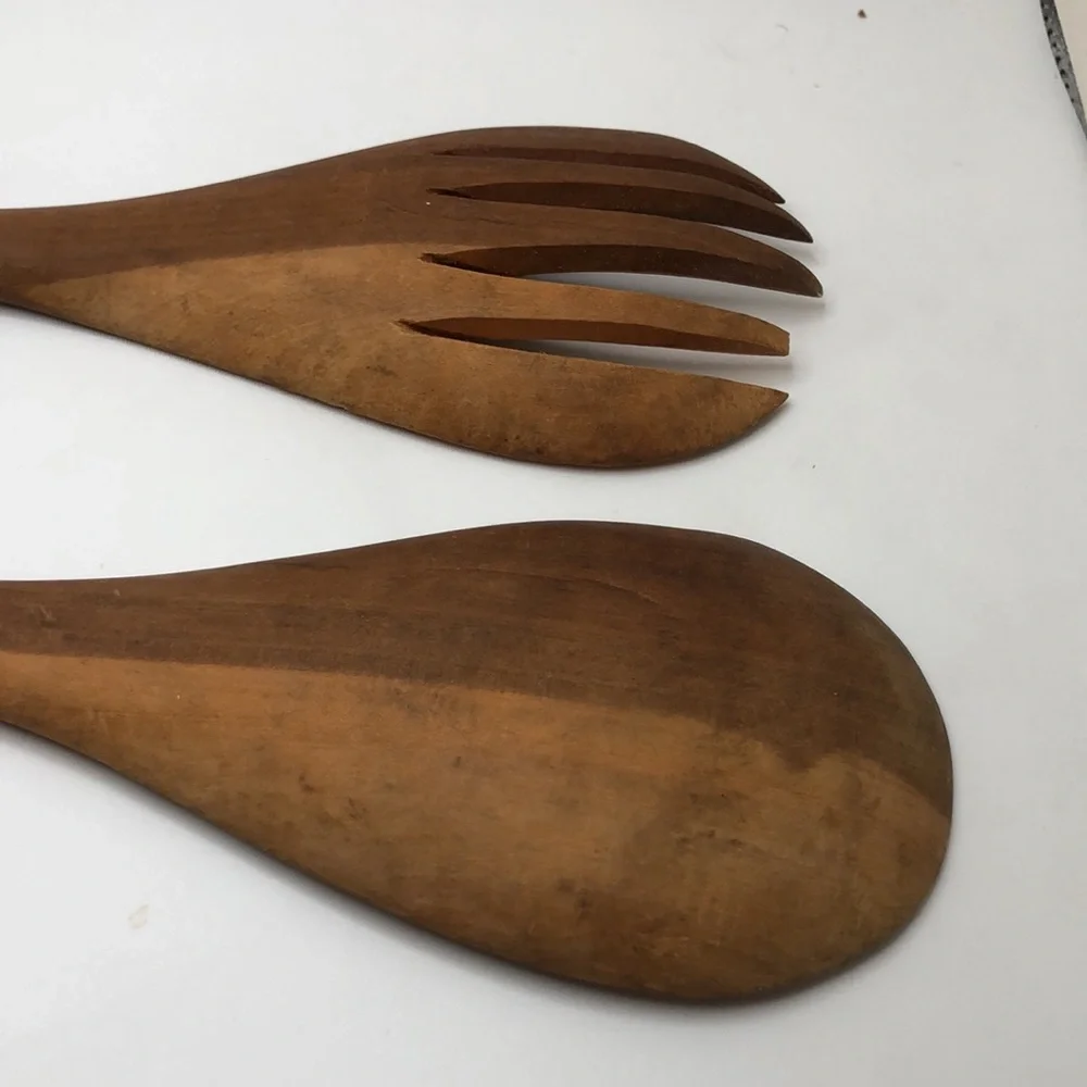 Artisan Brown Wooden Serving Utensils